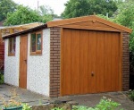 Spar Apex Concrete Garage 330 - Light Woodgrain, Brick Posts Spar Apex Concrete Garage 330 - Light Woodgrain, Brick Posts
