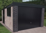 Spar Pent Concrete Garage 348 - Charcoal, Brick Posts