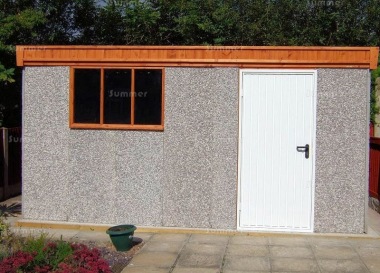 Spar Pent Concrete Shed 491 - Powder Coated Steel Door Spar Pent Concrete Shed 491 - Powder Coated Steel Door