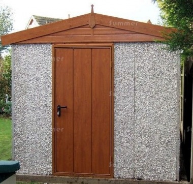 Spar Apex Concrete Shed 676 - Woodgrain Window, Fascias and Door Spar Apex Concrete Shed 676 - Woodgrain Window, Fascias and Door