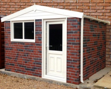 Brick Apex Concrete Shed 883 - PVCu Window, Fascias and Door