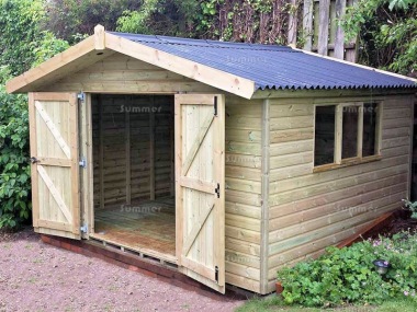 Pressure Treated Apex Shed 630 - Thicker Boards, Corrugated Roof, Fitted Free
