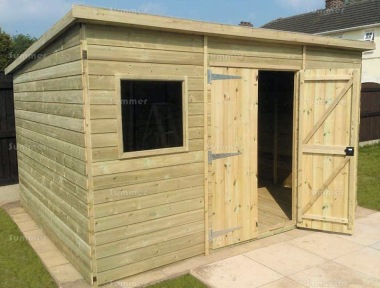 Pressure Treated Pent Shed 640 - Thicker Boards, Fitted Free