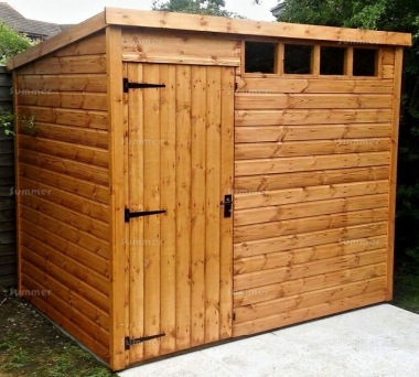 Security Pent Shed 113 - All T and G, 2x2 Framing, Fitted Free