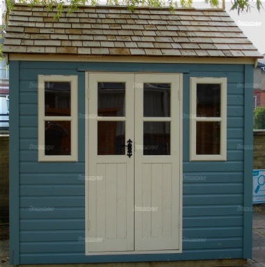Shiplap Double Door Apex Shed 150 - Painted, Steep Roof, Fitted Free