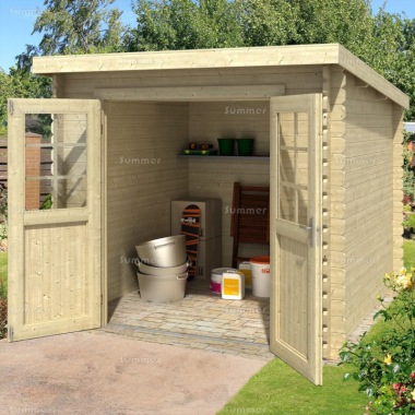 28mm Log Cabin Shed 637 - Double Doors, PEFC Certified 28mm Log Cabin Shed 637 - Double Doors, PEFC Certified