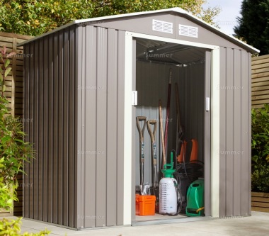 Rowlinson Trentvale 6x4 Metal Shed - Choice of 2 Colours, Galvanized Steel