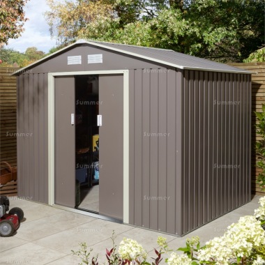 Rowlinson Trentvale 8x6 Metal Shed - Choice of 2 Colours, Galvanized Steel
