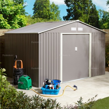 Rowlinson Trentvale 10x8 Metal Shed - Choice of 2 Colours, Galvanized Steel