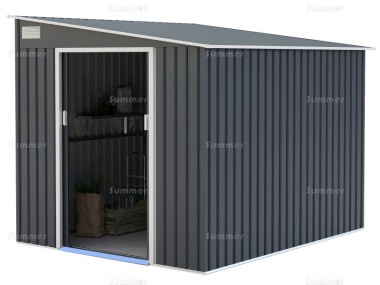 Pent Metal Shed 391 - Sliding Door, Galvanized Steel Pent Metal Shed 391 - Sliding Door, Galvanized Steel