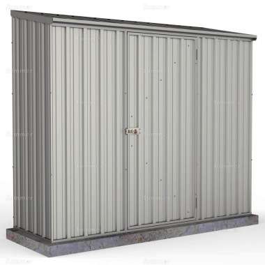 Pent Metal Shed 349 - Hinged Door, Galvanized Steel