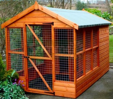 Apex Roof Dog Kennel and Run 201 - Shiplap, Fitted Free