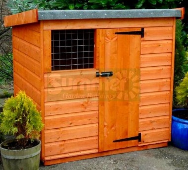 Pent Roof Dog Kennel 27 - Shiplap, Fitted Free