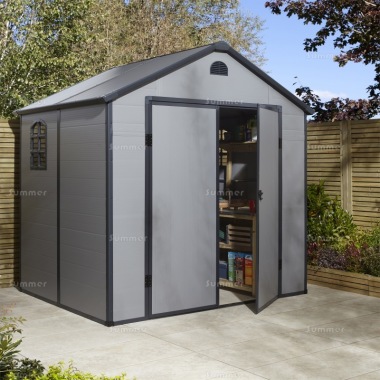 Rowlinson Airevale 8x6 Plastic Shed - Choice of 2 Colours, Polypropylene Panels