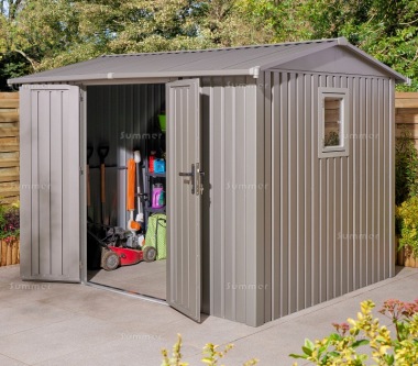 Rowlinson Brentvale 10X8 Metal Shed - Galvanized Steel