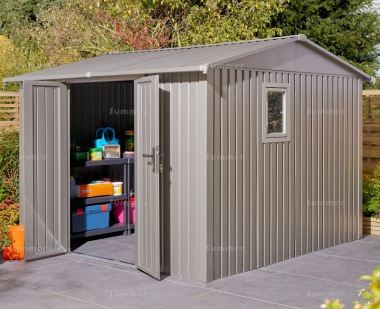 Rowlinson Brentvale 10X10 Metal Shed - Galvanized Steel