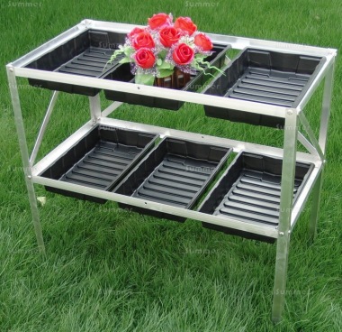 2 Tier Galvanized Steel Seed Tray Frame 394 - 6 Seed Trays