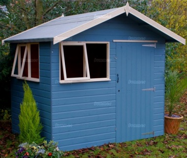 Shiplap Reverse Apex Shed 430 - Painted, Joinery Windows, Fitted Free