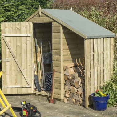 Rowlinson Oxford 4x3 Shed With Lean To - Pressure Treated, FSC® Certified