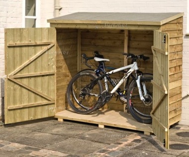 Overlap Pent Roof Small Storage Shed 376 - Double Door