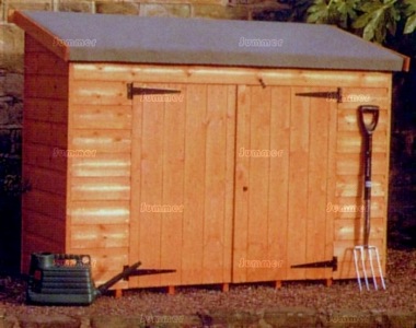 Pent Roof Small Storage Shed 233 - Shiplap, Double Door